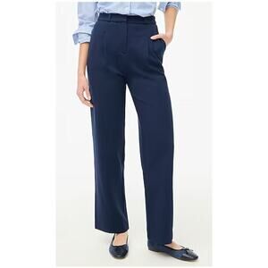 J.Crew Factory Navy Petite wide-leg‎ ponte pant